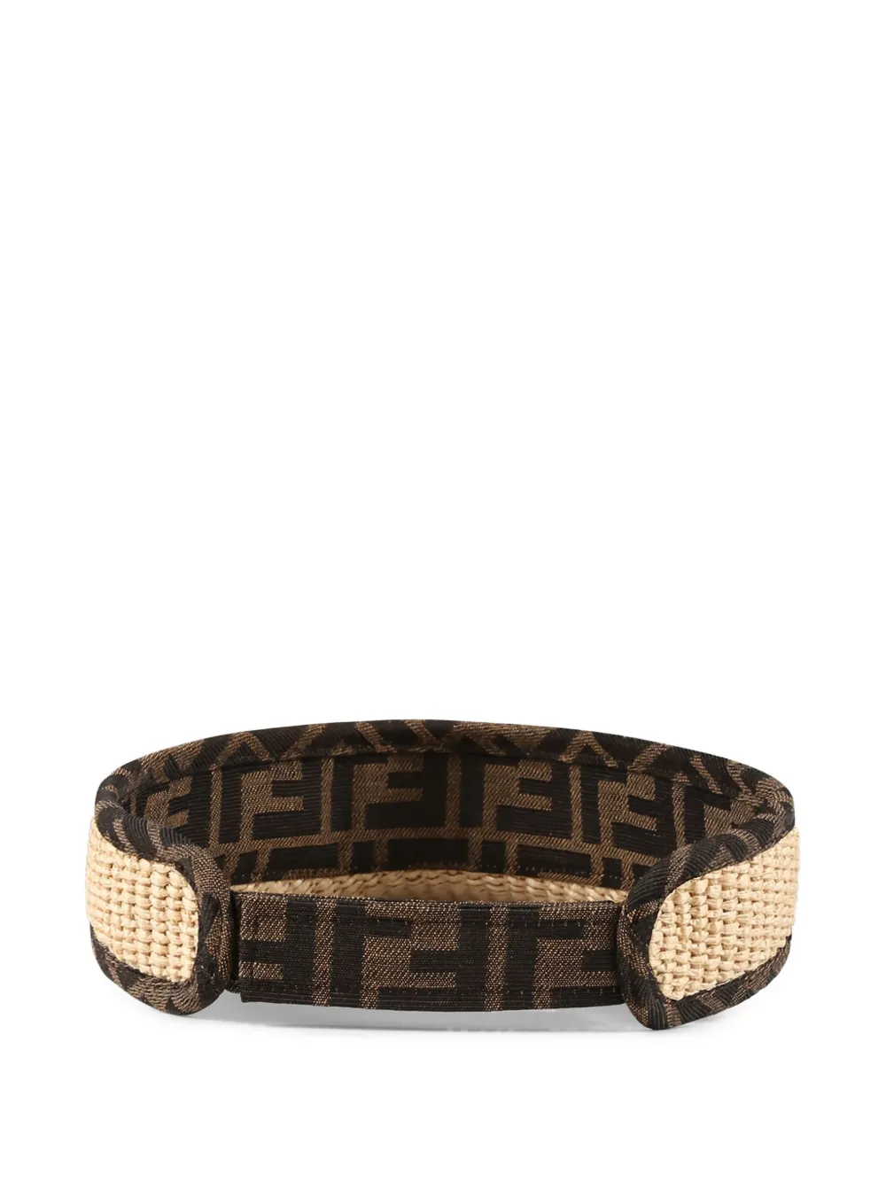 Fendi Kids Rieten zonneklep met FF-logo Beige