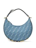 FENDI Fendi logo crescent shoulder bag - Blue