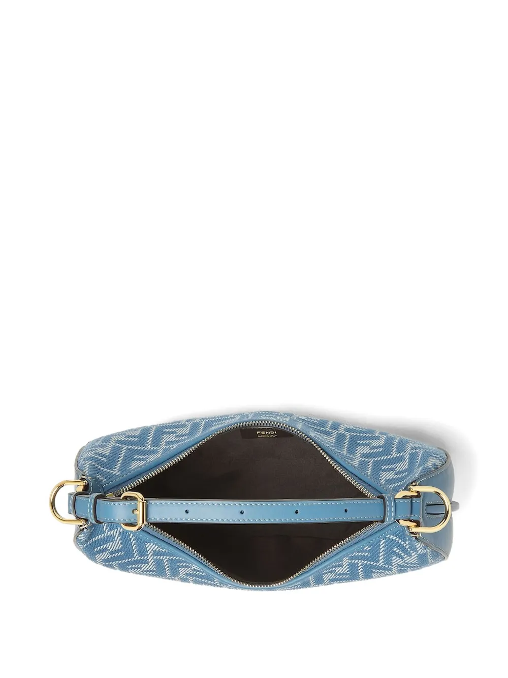 FENDI logo crescent shoulder bag Blauw