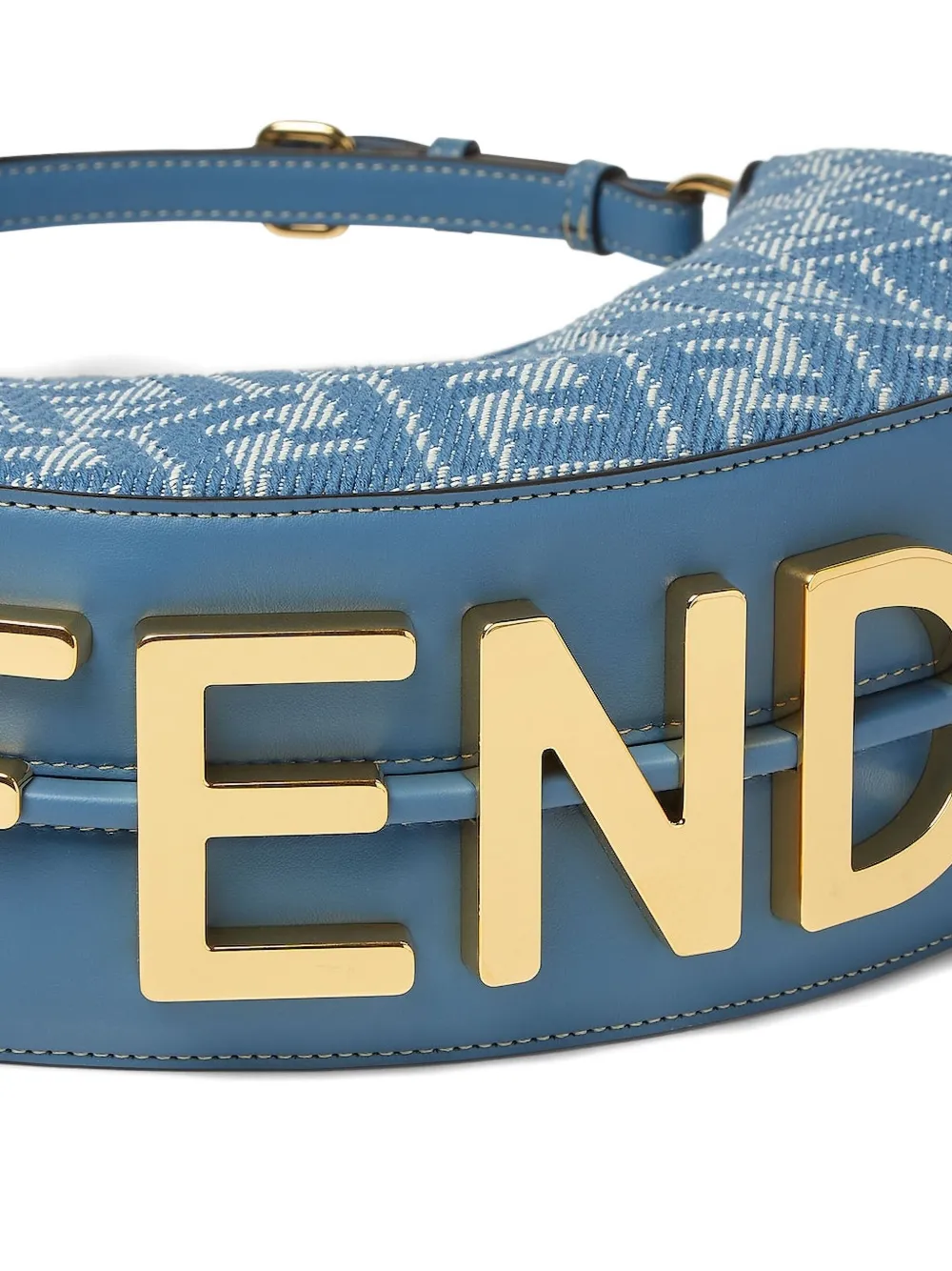 FENDI logo crescent shoulder bag Blauw
