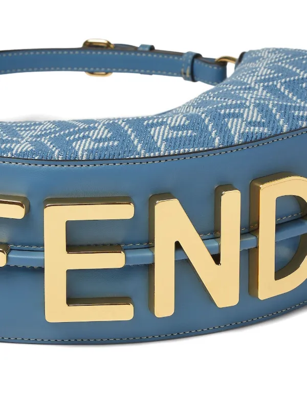 FENDI Fendi Logo Crescent Shoulder Bag | Blue | FARFETCH