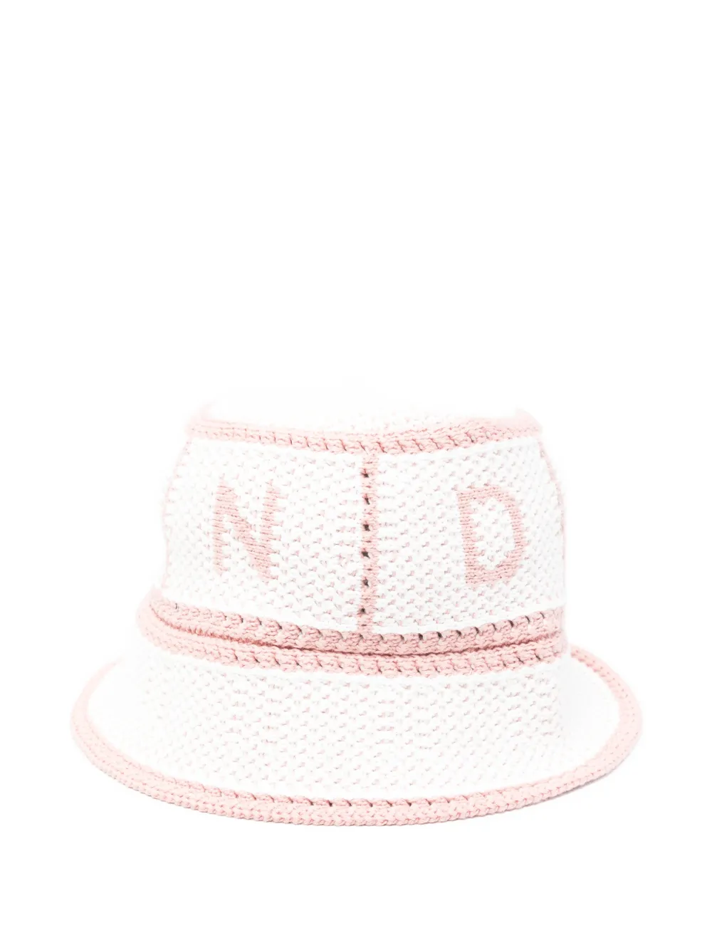 Fendi Kids logo-detail bucket hat - Bianco