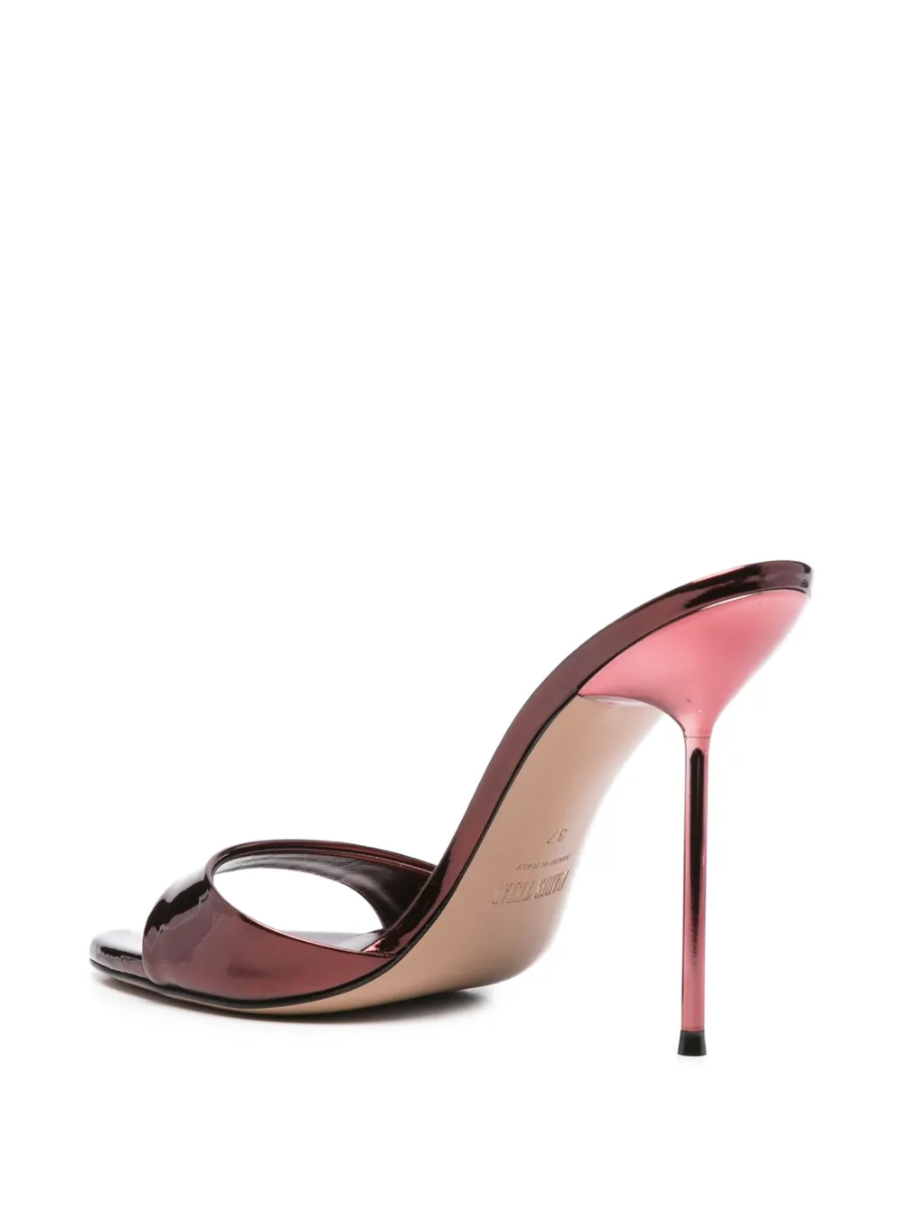 Paris Texas 110mm Lidia metallic leather sandals Red
