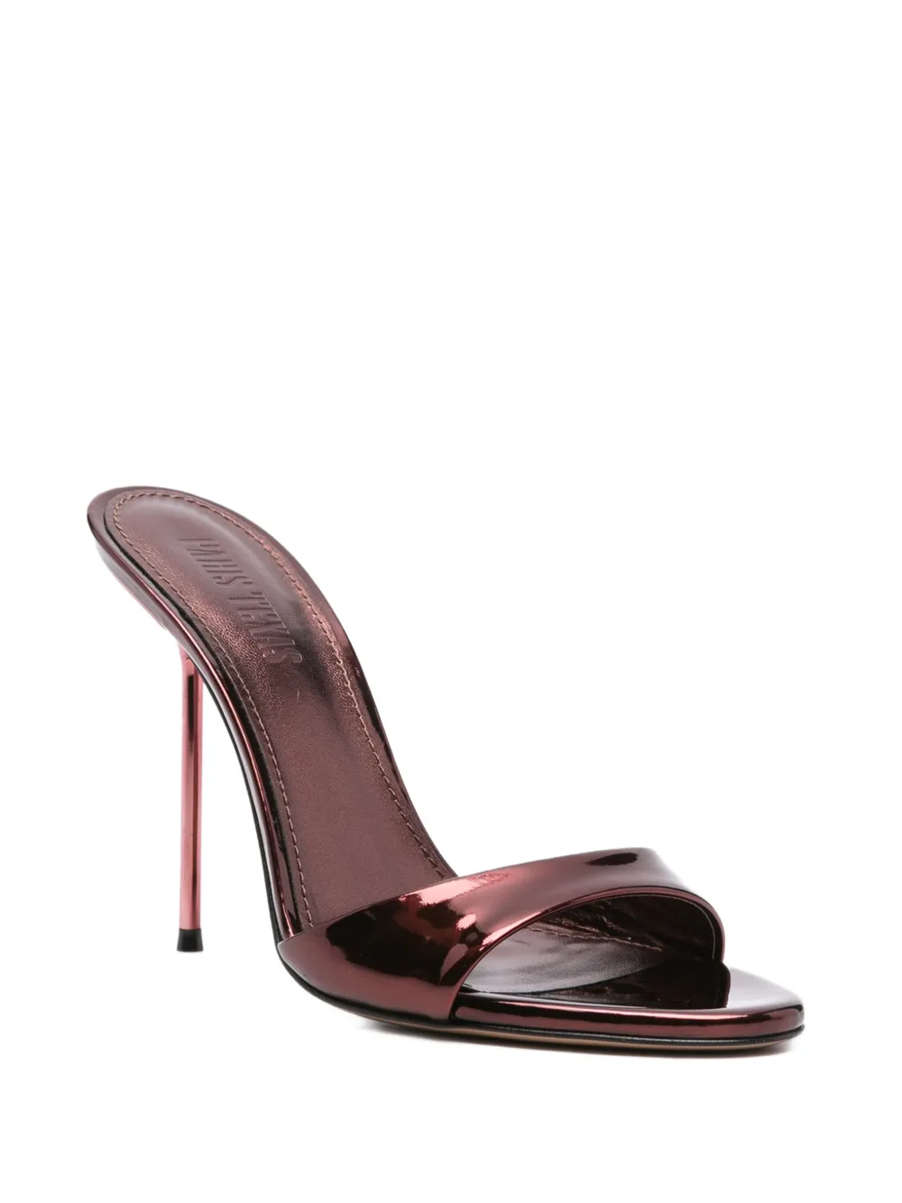 Paris Texas 110mm Lidia metallic leather sandals Red