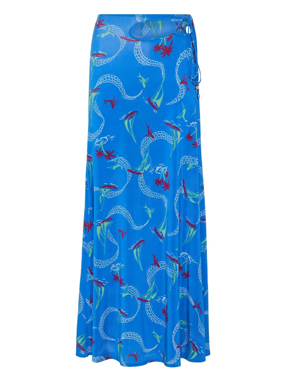 Rabanne Fish-print Maxi Skirt In Multi