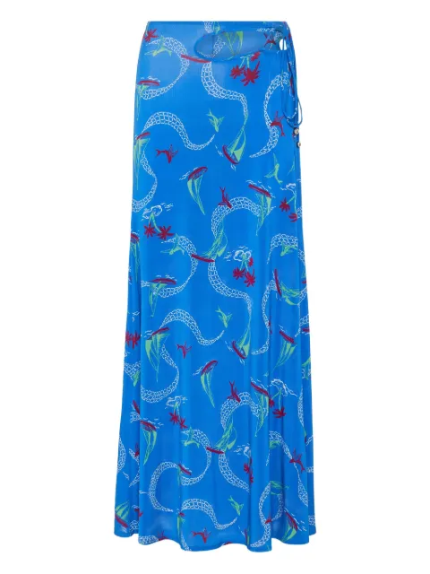 Rabanne fish-print maxi skirt