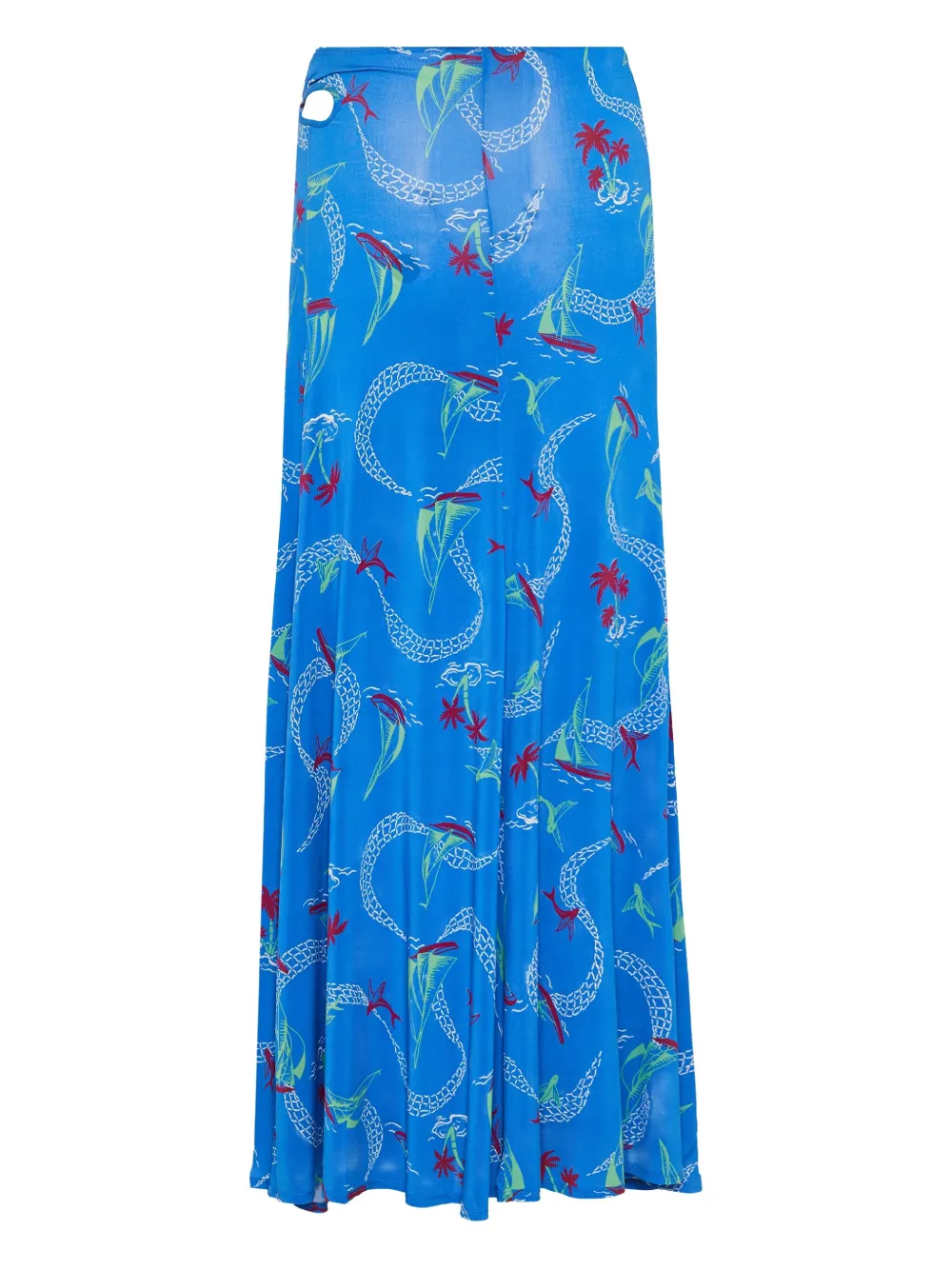 Rabanne Fish-print Maxi Skirt In Multi