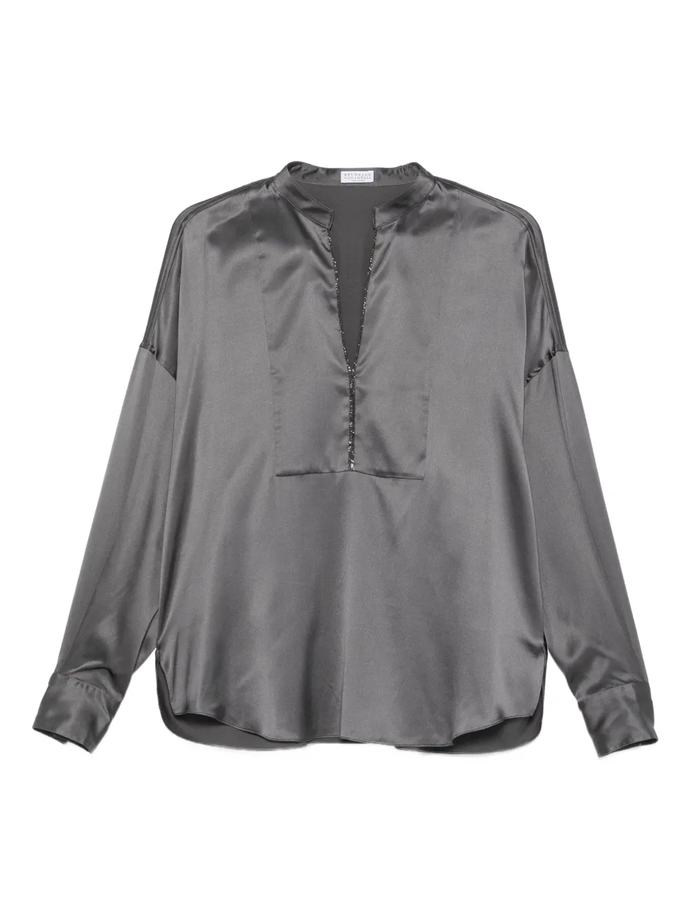 Brunello Cucinelli Monili-embellished Satin Top