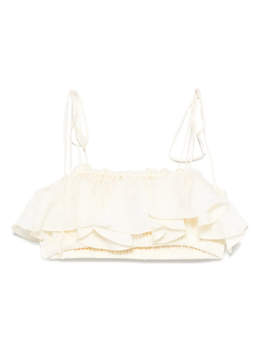 PNK ruffled-trim linen top | Débardeurs | Image 2