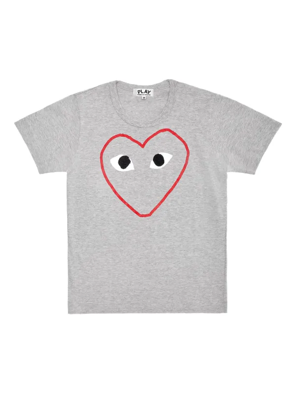 Comme Des Garçons Play ハートプリント Tシャツ | グレー | FARFETCH JP