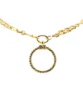 CHANEL Pre-Owned 1950-1970 Gold Plated Double Chain Loupe Magnifying Glass Pendant Necklace costume necklace