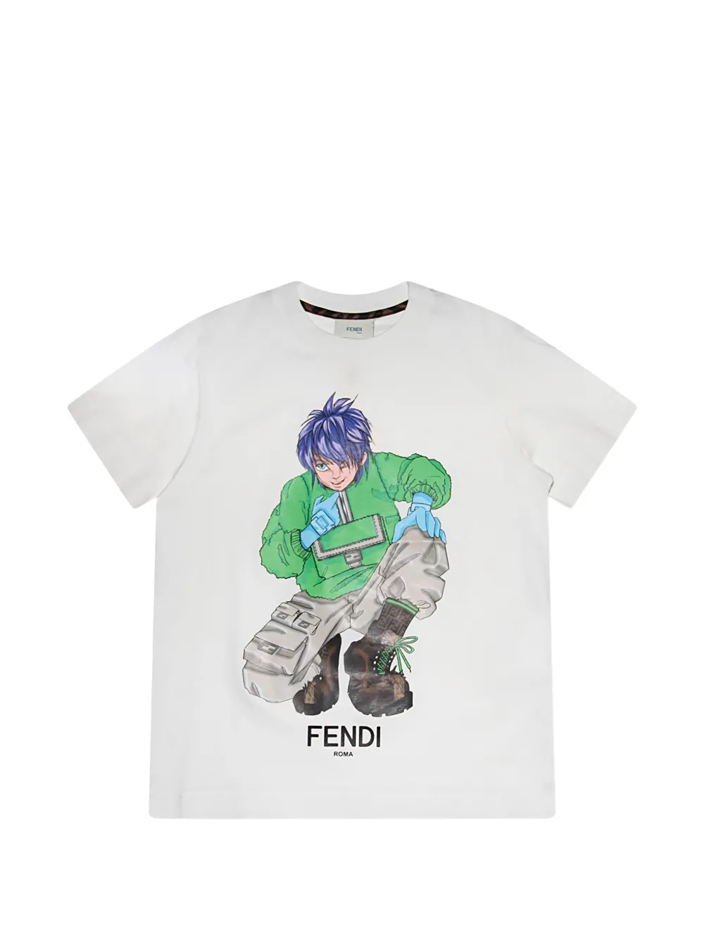Fendi Kids graphic-print T-shirt - Bianco