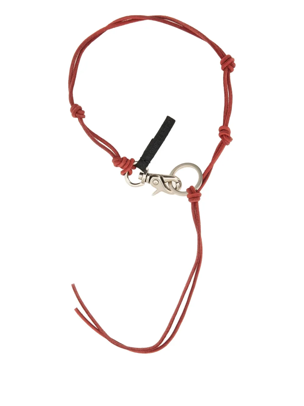 OUR LEGACY knotted leather keyring Rood