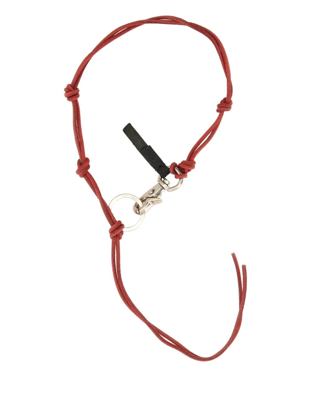 OUR LEGACY knotted leather keyring Rood
