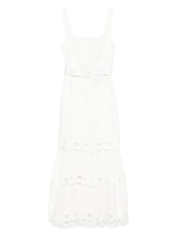 Self-Portrait lace-trimmed Dress | White | FARFETCH