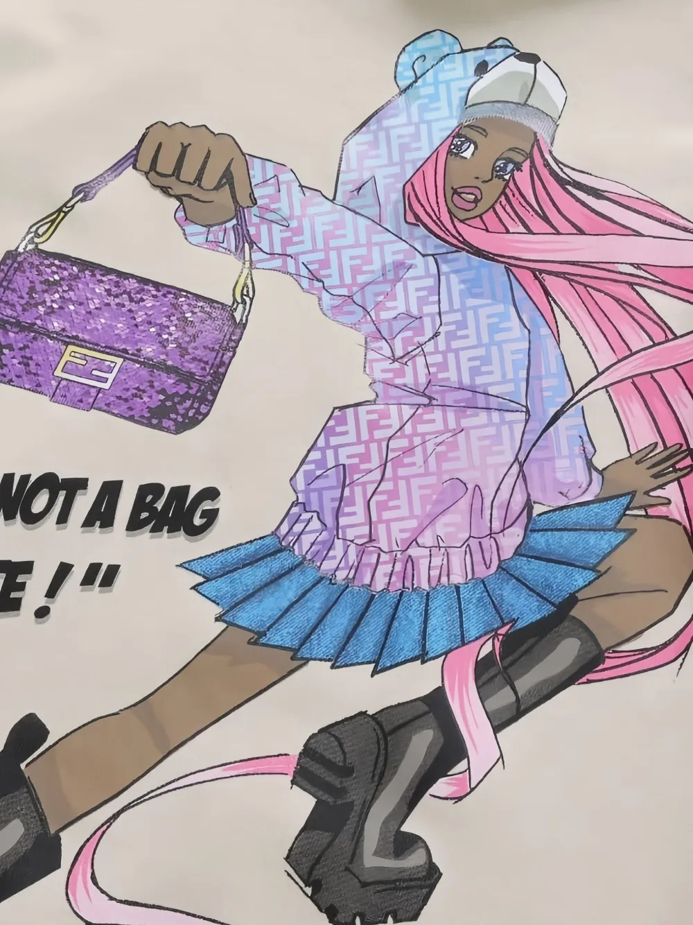 Fendi Kids Jurk met capuchon en grafische print Geel