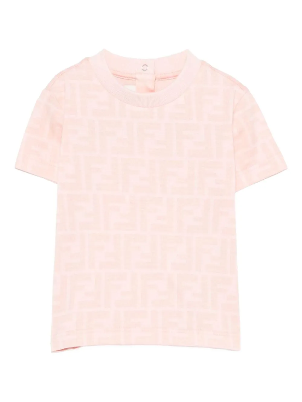 Fendi Kids logo-pattern cotton T-shirt - Rosa