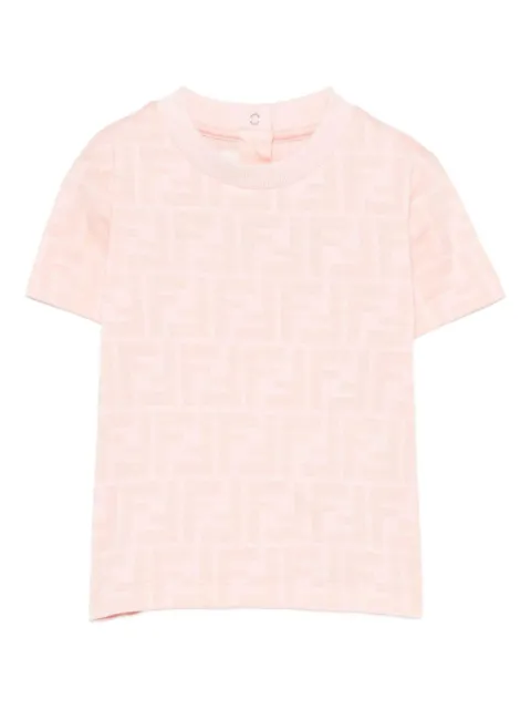 Fendi Kids logo-pattern cotton T-shirt