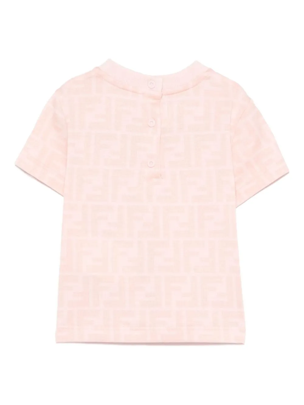 Fendi Kids logo-pattern cotton T-shirt - Roze