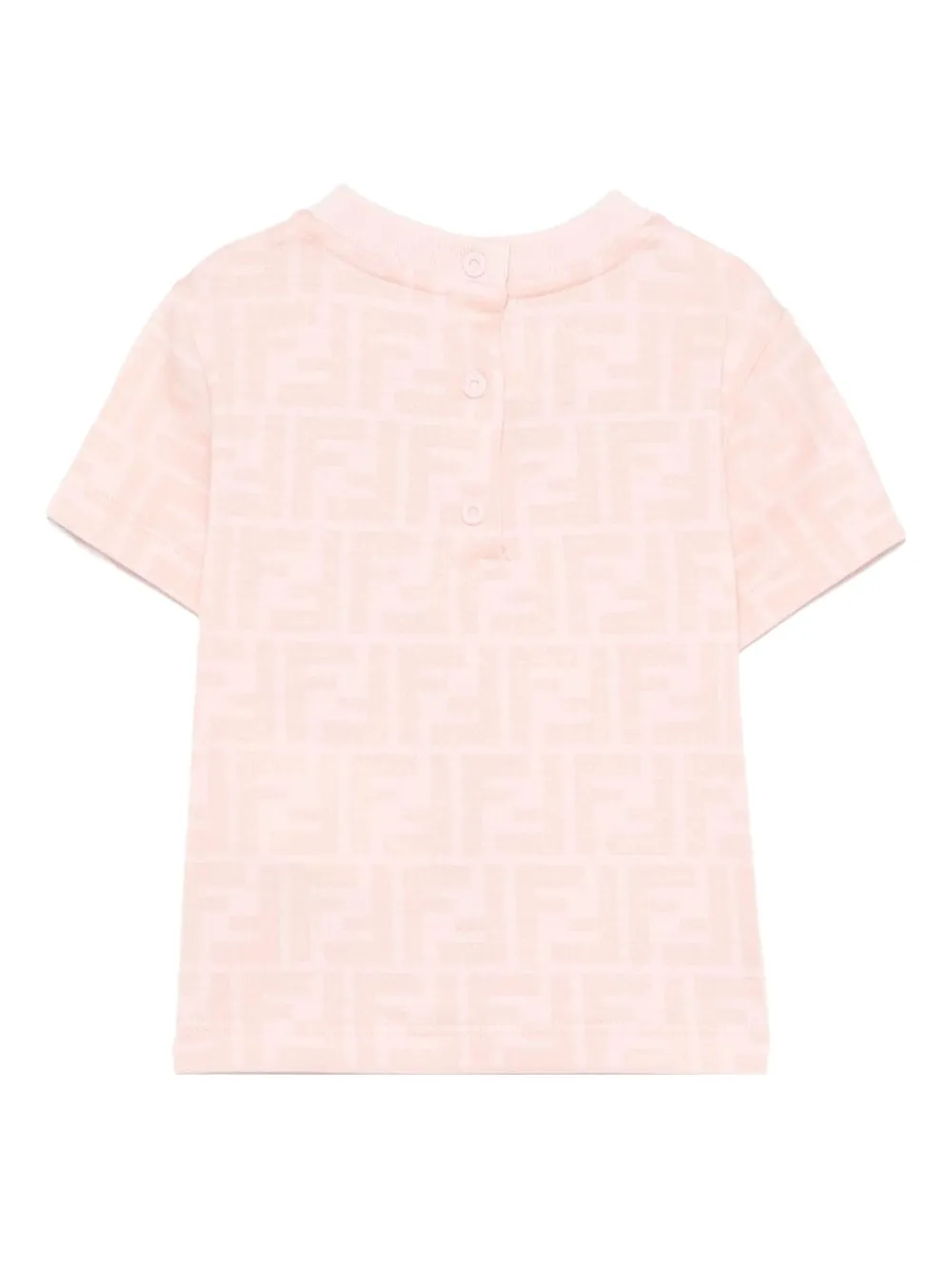 Fendi Kids T-shirt met logopatch Roze