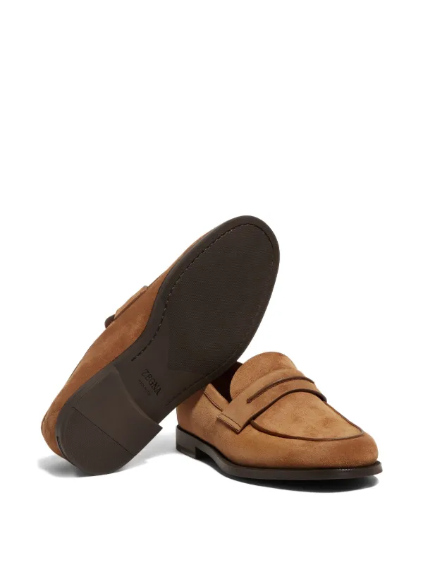 ゼニア　ZEGNA ローファー　ベージュ系　EU7 新品未使用 Zegna スエード ペニーローファー | ブラウン | FARFETCH JP