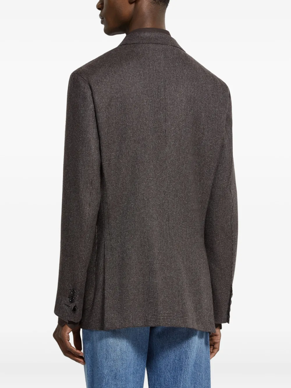 Zegna Cashmere Blazer In Brown