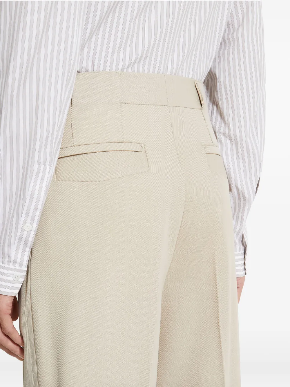 Zegna Pleated Wool Trousers In Neutral
