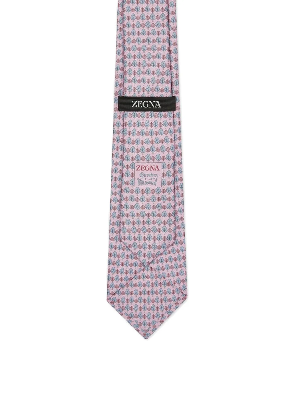 Zegna Leaf-print Silk Tie In Pink