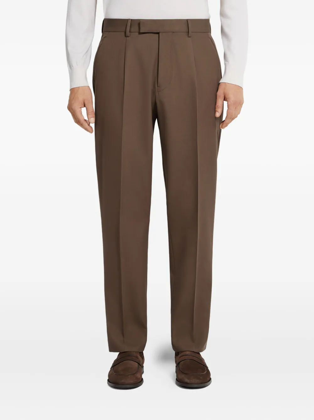 Zegna Plooibroek met zijzak Bruin