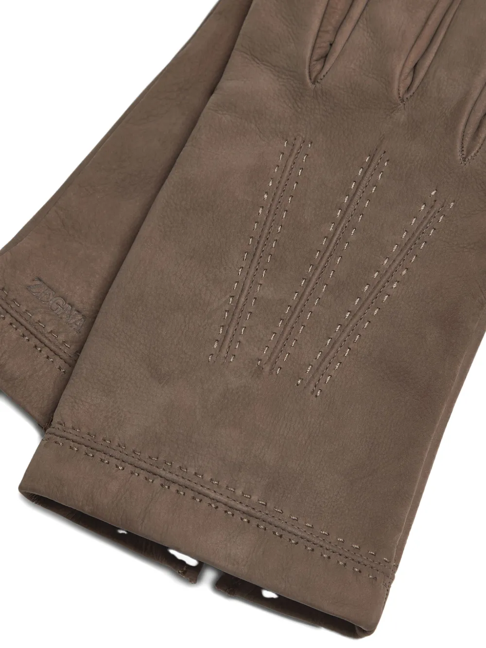 Zegna leather gloves - Bruin