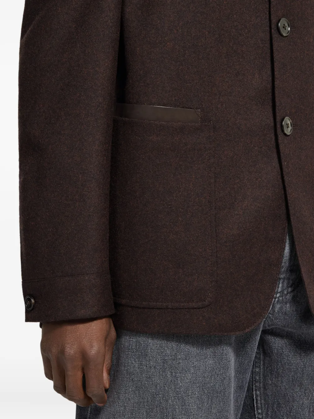 Zegna Jack met knoopsluiting Bruin