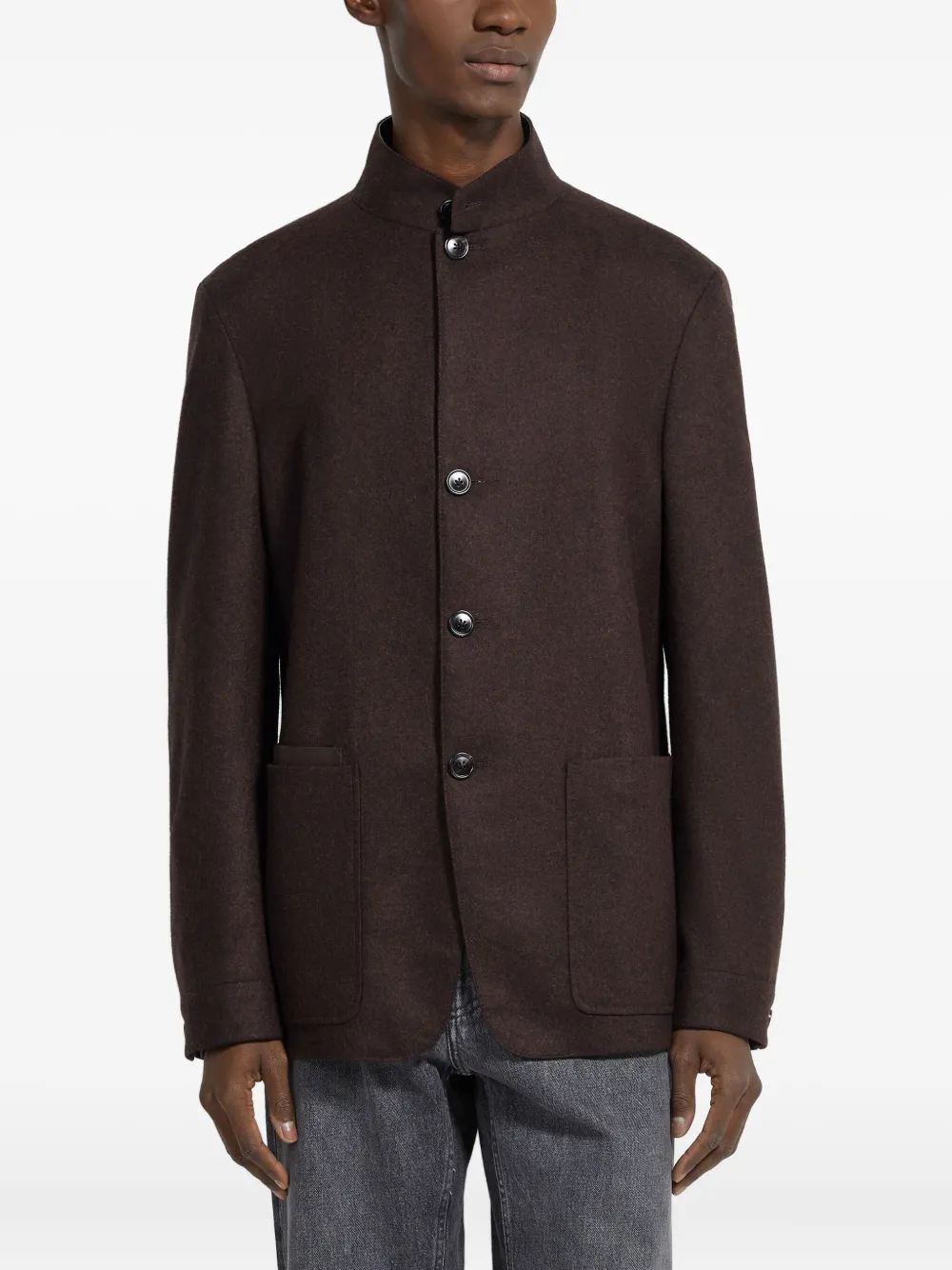 Zegna Jack met knoopsluiting Bruin