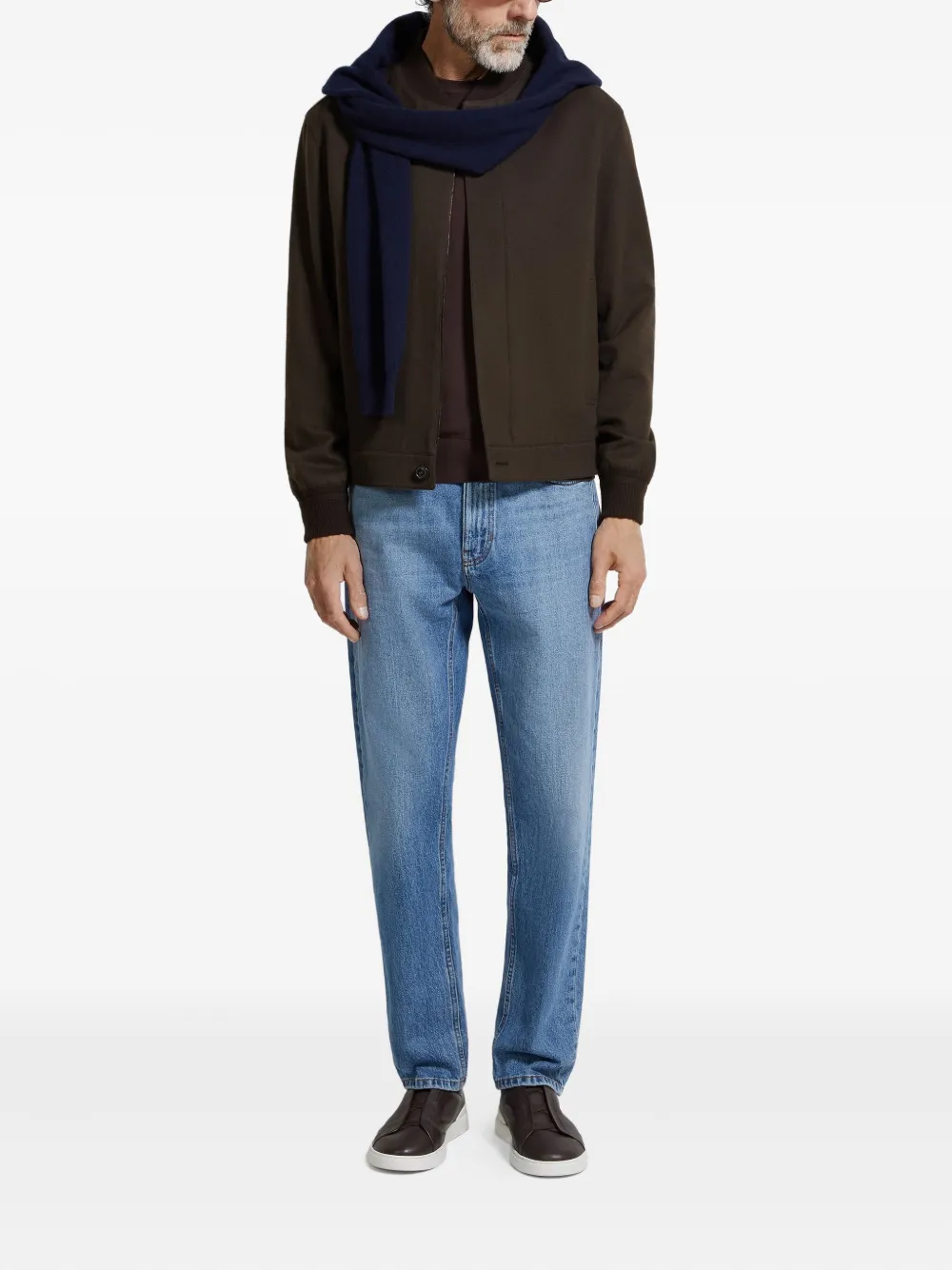 Zegna Oasi kasjmier bomberjack Bruin