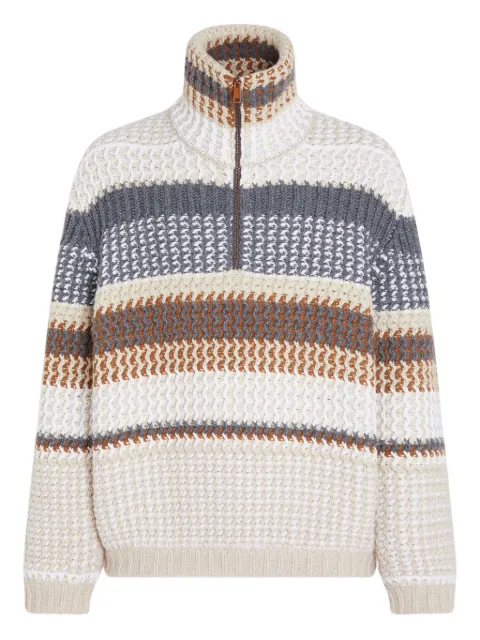Zegna Oasi high-neck striped sweater