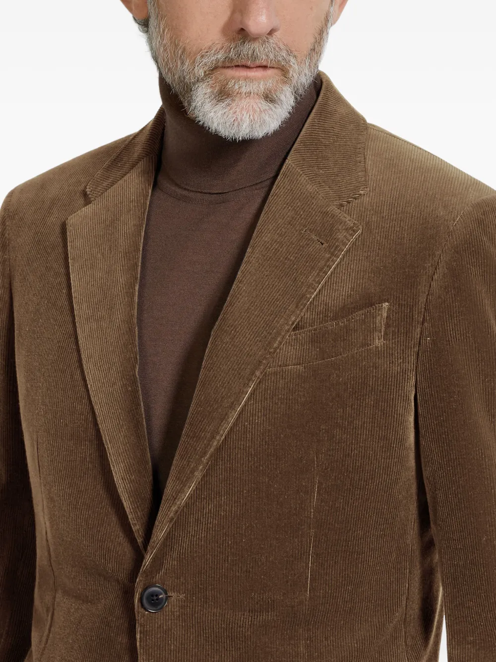 Zegna Ribfluwelen blazer Bruin