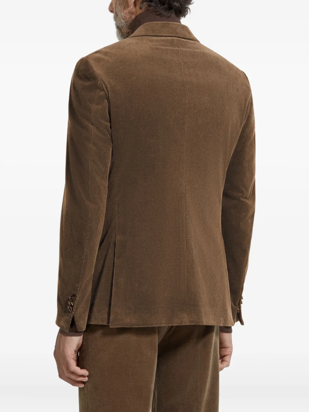 Zegna Ribfluwelen blazer Bruin