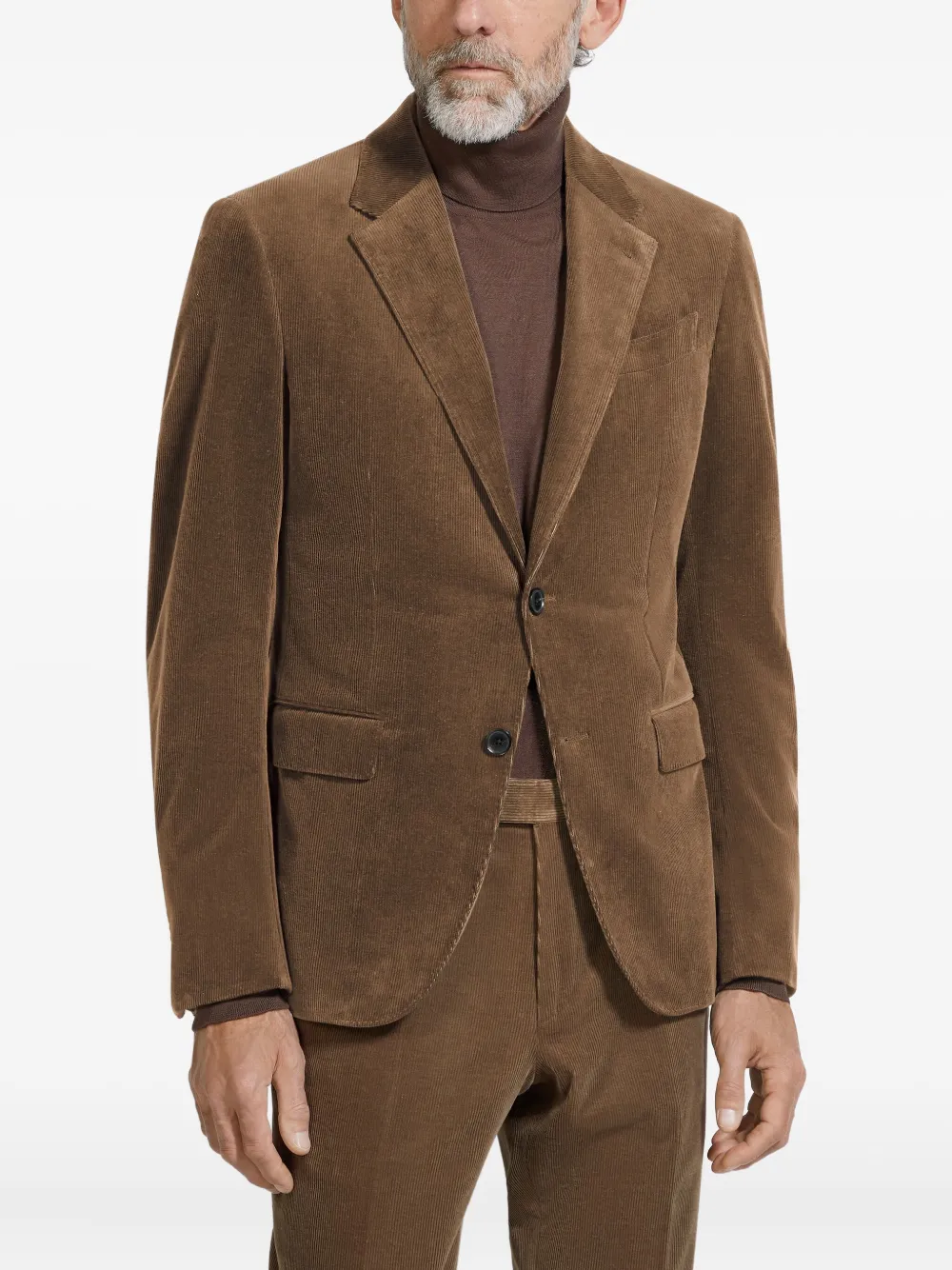 Zegna Ribfluwelen blazer Bruin