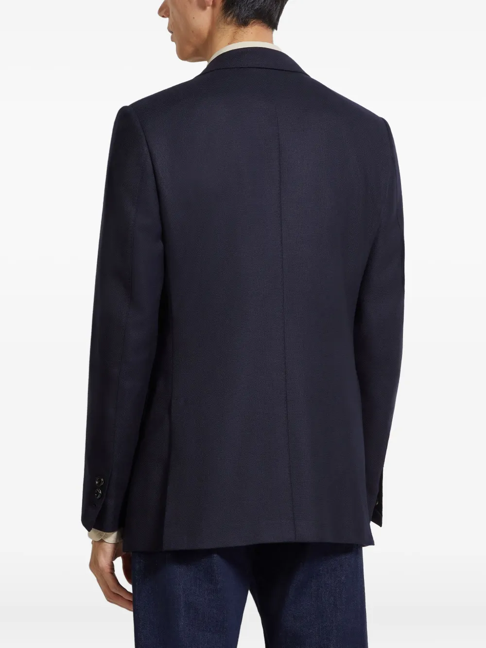 Zegna Single-breasted Wool Blazer In Blue