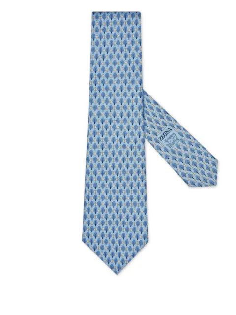 Zegna tree-print silk tie