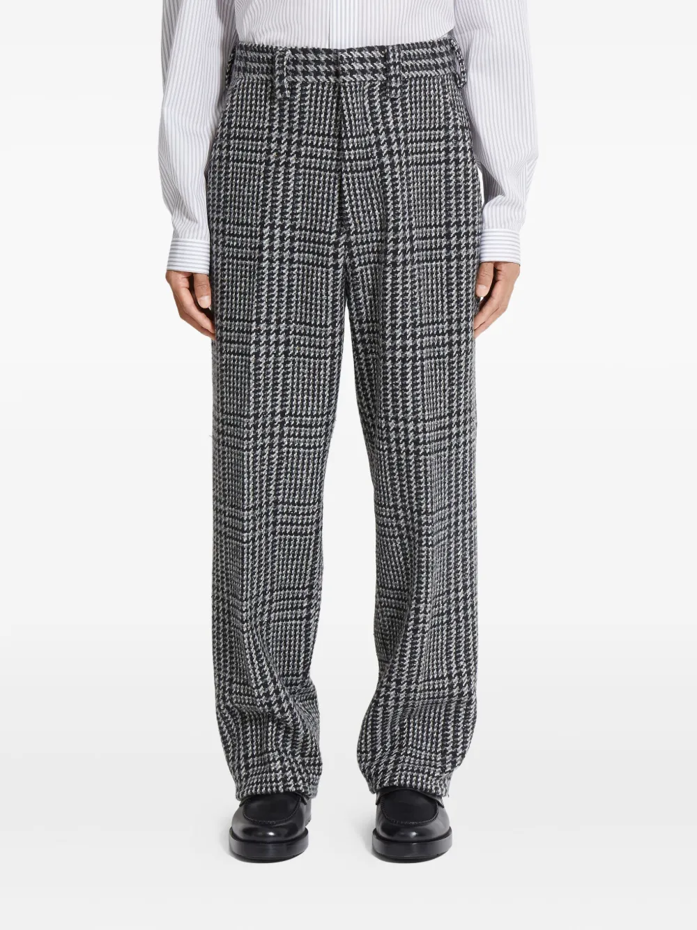 Zegna Houndstooth Trousers In Gold