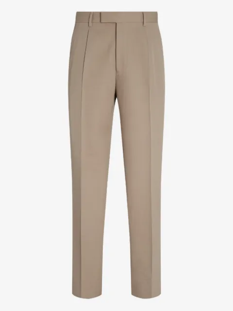 Zegna pantalon en coton à design plissé