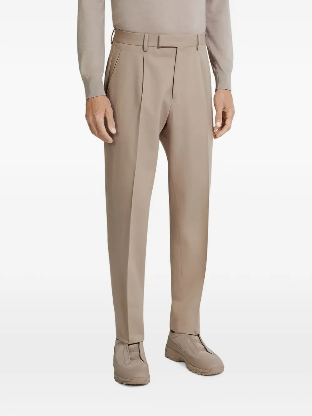 Zegna pleated cotton wool trousers