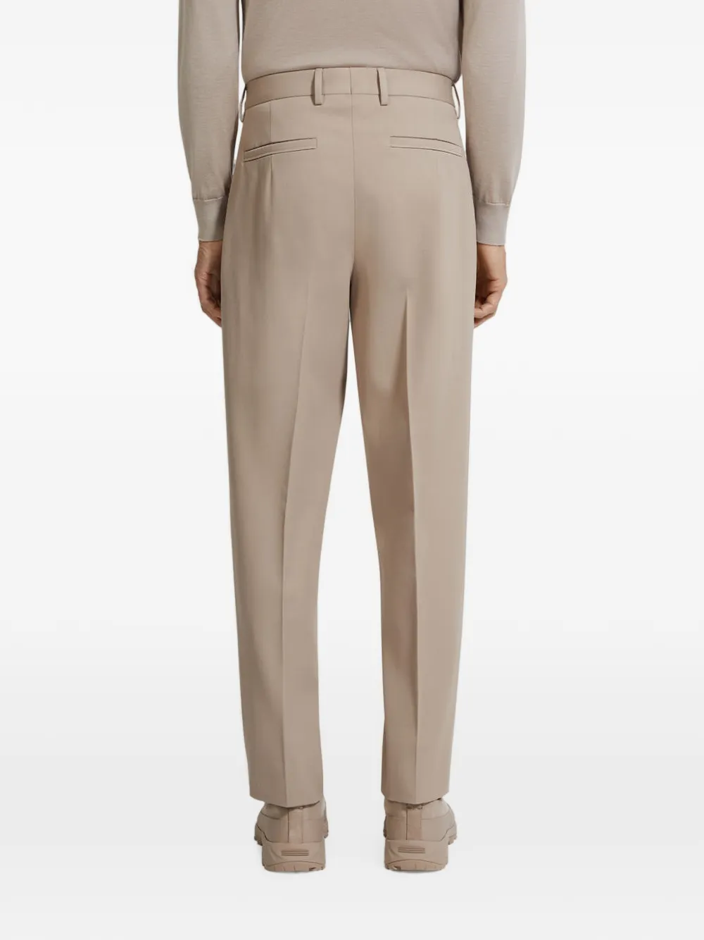 Zegna Cotton and Wool Trousers in Neutrals, view 4