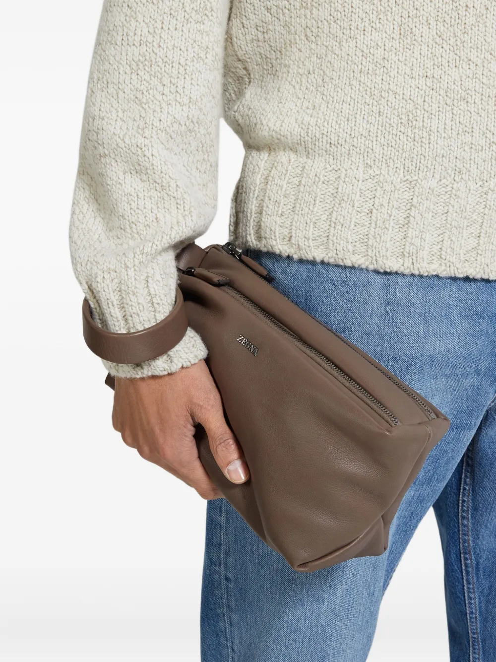 Zegna Softy clutch - Bruin