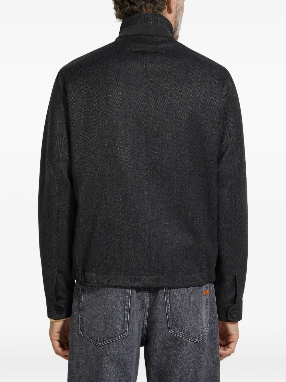 Zegna Wollen jack Zwart