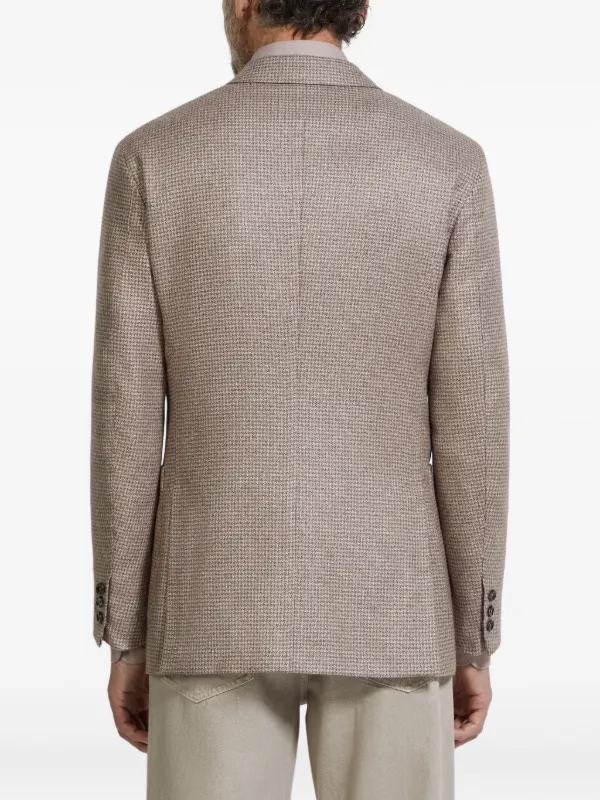 ゼニア生地　カシミア　ジャケット　ハウンドトゥース　日本製　新品　サイズLL Zegna ハウンドトゥース ジャケット | ニュートラル | FARFETCH JP