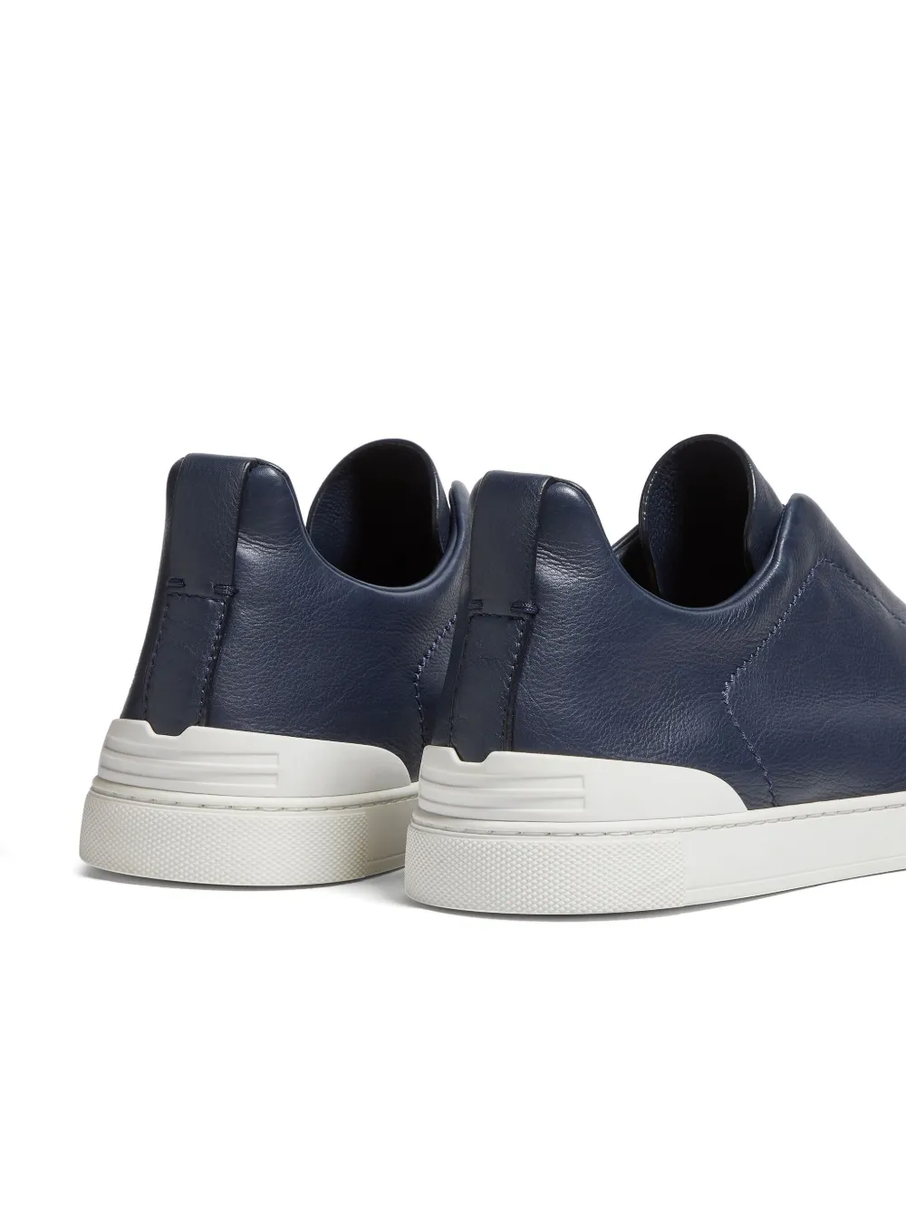 Zegna Triple Stitch leather sneakers Blue