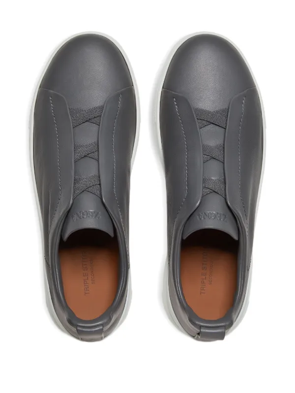 Zegna レザースニーカー | グレー | FARFETCH JP