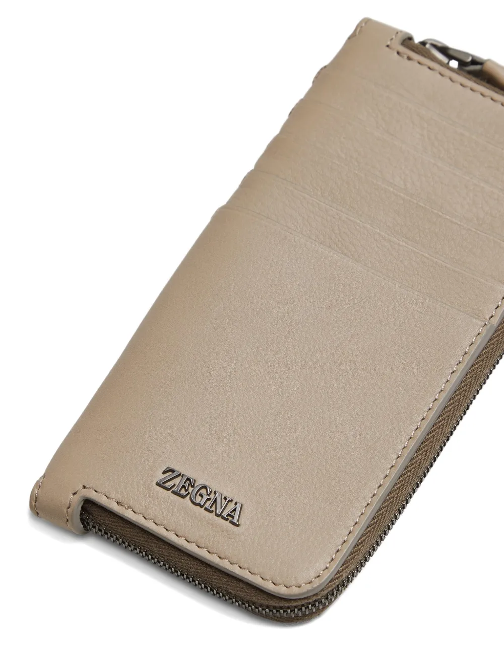 Zegna Zip-around Wallet In Neutral