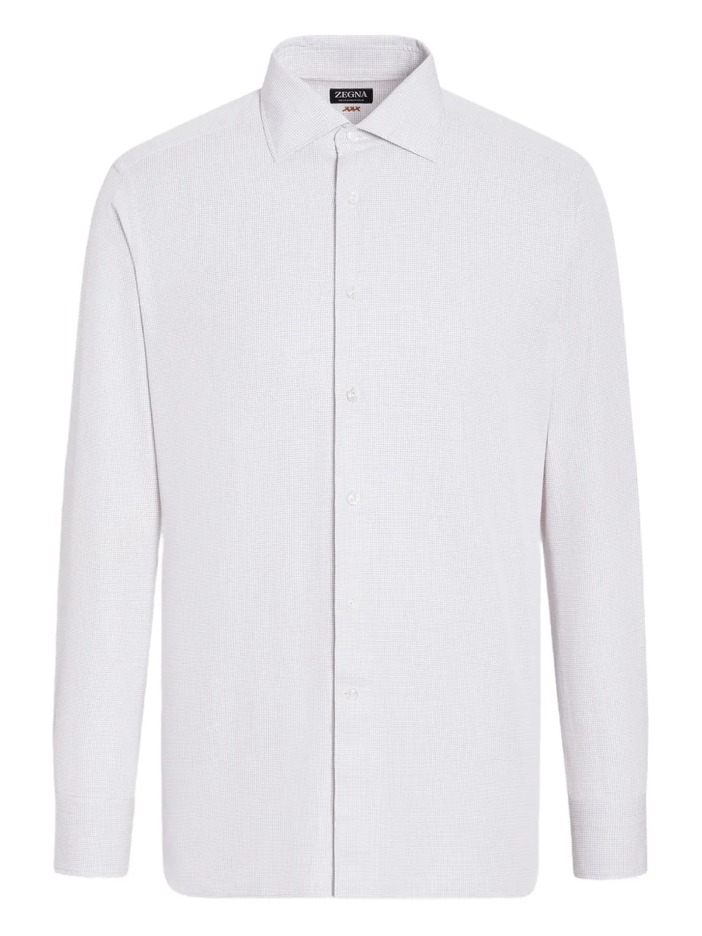 Zegna checked-pattern cotton shirt - Grey